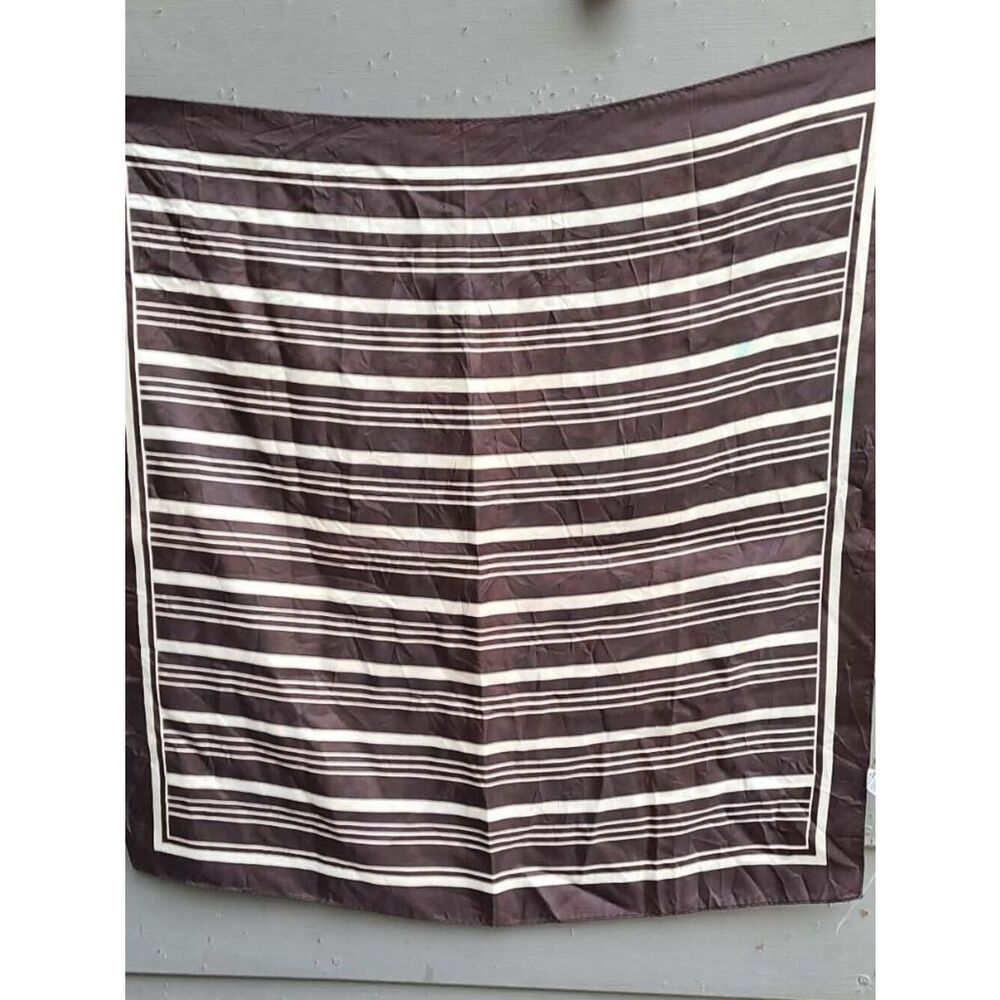 Vintage Brown White Acetate Scarf made in Japan